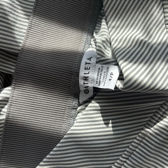 (3/$25) Athleta Gray and White Pinstriped Skinny Pants High Wasted - Picture 4 of 4